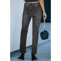 Azura Exchange Buttoned Pockets Distressed Jeans - L thumbnail