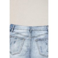 Light Blue Vintage Washed Raw Edge Jean Shorts - 8 US thumbnail