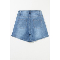 Ashleigh Blue Rhinestone Embellished Denim Shorts - 12 US thumbnail