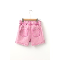 Strawberry Pink Elastic High Waisted Denim Shorts - 12 US thumbnail