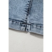 Dusk Blue Drawstring High Waist Pocketed Denim Shorts - 8 US thumbnail