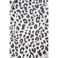 White Leopard Frayed Hem Denim Shorts - 8 US thumbnail