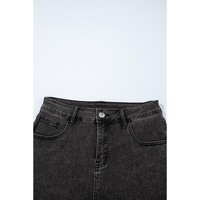 Carbon Grey Raw Hem High Waist Denim Shorts - 10 US thumbnail