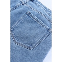 Sky Blue High Rise Crossover Waist Denim Shorts - 8 US thumbnail