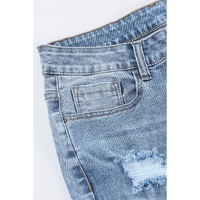 Azura Exchange Light Wash Distressed Flare Jeans - 8 US thumbnail