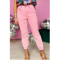 Azura Exchange Acid Wash Elastic Cuffed Jeans - 16 US thumbnail