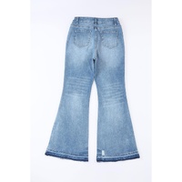 Azura Exchange Buttoned Distressed Flared Jeans - 10 US thumbnail