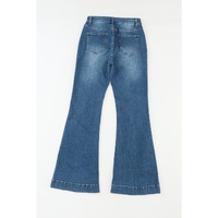 Azura Exchange High Waist Flare Jeans with Seam Stitching and Pockets - 8 US thumbnail
