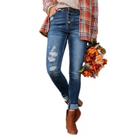 Azura Exchange Button Fly High Waist Skinny Jeans - 10 US thumbnail