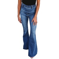 Blue Elastic High Waist Flare Jeans - 14 US thumbnail