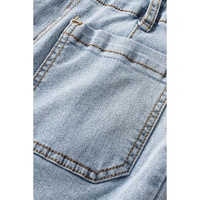 Beau Blue Acid Wash Contrast Edge Pocketed Cropped Jeans - 12 US thumbnail