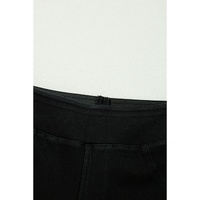 Black Solid Color High Waist Stretchy Slim Fit Jeggings - L thumbnail