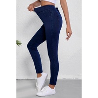 Ashleigh Blue Solid Color High Waist Stretchy Slim Fit Jeggings - M thumbnail
