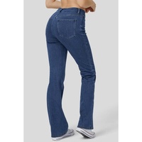 Ashleigh Blue Mid Waist Stretchy Knit Casual Bootcut Jeans - XL thumbnail