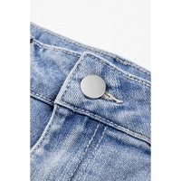 Ashleigh Blue Acid Wash Raw Hem High Waist Flared Jeans - 8 US thumbnail