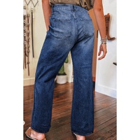 Dusk Blue Mineral Wash High Rise Ripped Jeans - 10 US thumbnail