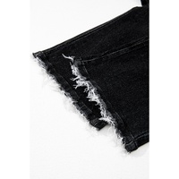 Carbon Grey Mineral Wash Raw Hem High Waist Flared Jeans - 4 US thumbnail