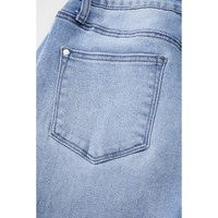 Beau Blue Mineral Wash Raw Hem High Waist Flared Jeans - 4 US thumbnail