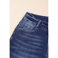 Sail Blue High Rise Dual Button Distressed Raw Hem Flared Jeans - 8 US thumbnail