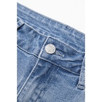 Beau Blue Vintage Stitching Raw Hem Flared Jeans - 8 US thumbnail
