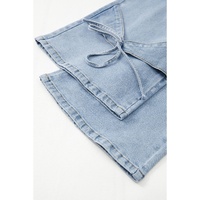 Beau Blue Bowknot Decor Boyfriend Cargo Jeans - 8 US thumbnail