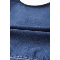 Sail Blue Denim Ruffled Zipped Front Belted Romper - M thumbnail