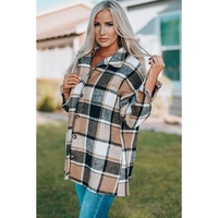 Azura Exchange Plaid Print Buttoned Shirt Jacket - S thumbnail