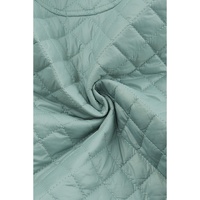Green Quilted Pocketed Zip-up Cropped Jacket - S thumbnail