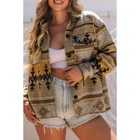 Azura Exchange Brown Western Aztec Print Jacket - M thumbnail