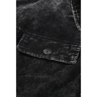 Black Vintage Distressed Mineral Wash Oversized Shacket - S thumbnail