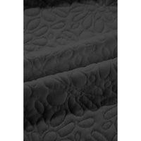 Black Floral Quilted Jacket - M thumbnail
