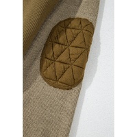 Jungle Green Quilted Textured Patchwork Loose Fit Hooded Jacket - S thumbnail