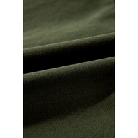 Moss Green Snap Button Zipper Tight Waist Collared Jacket - L thumbnail