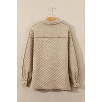 Jet Stream Solid Color Quilted Puffer Buttoned Shacket - 2XL thumbnail