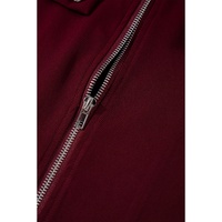 Red Dahlia Collar Tab Sleeve Zip Up Flap Detail Jacket - L thumbnail