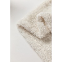 White Solid Color Quilted Sherpa Patchwork Button Up Shacket - L thumbnail