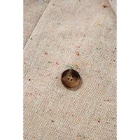 Oatmeal Single Breasted Elegant Suit Jacket - M thumbnail