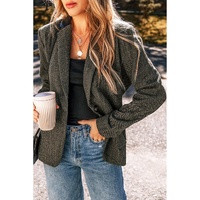Desert Palm Twilled Single Breasted Lapel Blazer Coat - L thumbnail