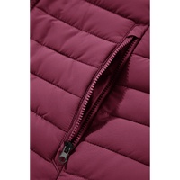 Burgundy Plush Collared Quilted Zipped Puffer Vest - XL thumbnail