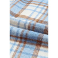 Sky Blue Plaid Flap Pocket Long Sleeve Shacket - XL thumbnail