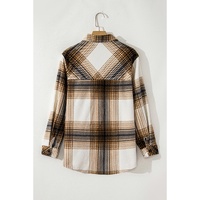 Multicolour Plaid Print Flap Pocket Button Up Shacket - XL thumbnail