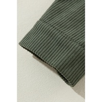 Jungle Green Oversized Corduroy Contrast Hooded Shacket - S thumbnail