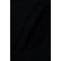 Black Solid Color Corduroy Buttoned Long Sleeve Shacket - S thumbnail