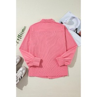 Bonbon Corduroy Flap Detail Button Up Split Shacket - S thumbnail
