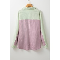 Phalaenopsis Color Block Corded Buttoned Oversized Shacket - S thumbnail