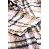 Pink Plaid Button Up Lapel Jacket - M thumbnail