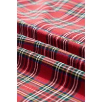 Red Plaid Printed Shirt and Pants Plus Size Lounge Set - 4X thumbnail