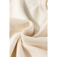 White Solid Color Waffle Knit Drop Shoulder Plus Size Sweatshirt - 1X thumbnail