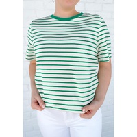 Green Stripe Plus Size St Patricks Day Round Neck T Shirt - 2X thumbnail