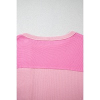 Pink Stripe Patchwork Colorblock Plus Size T Shirt - 1X thumbnail
